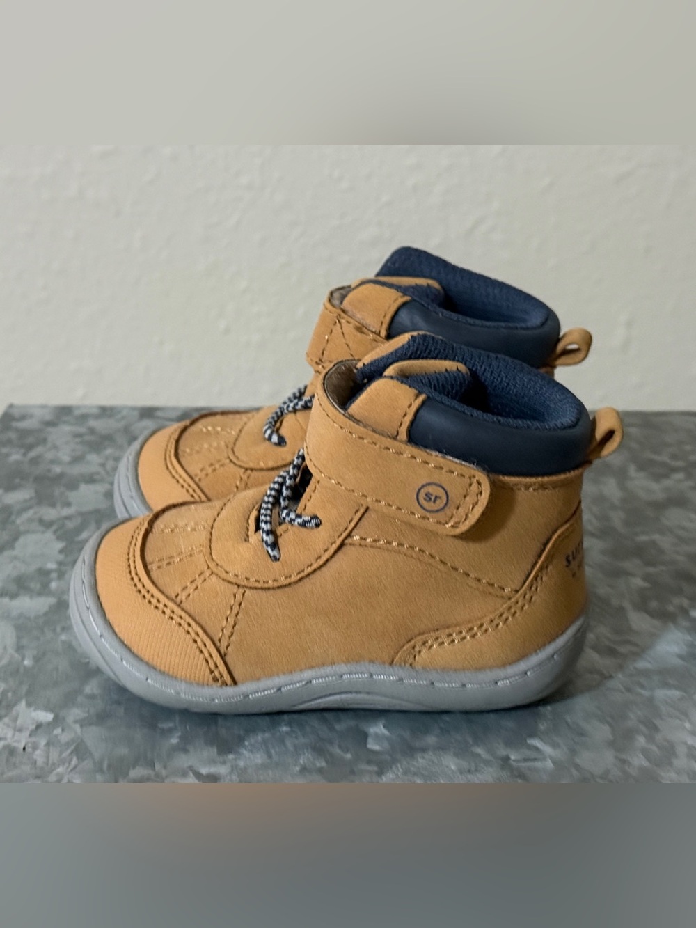 Surprize by Stride Rite Toddler Tan Lace-Up Boot  Shoes, Archer, 3 Months